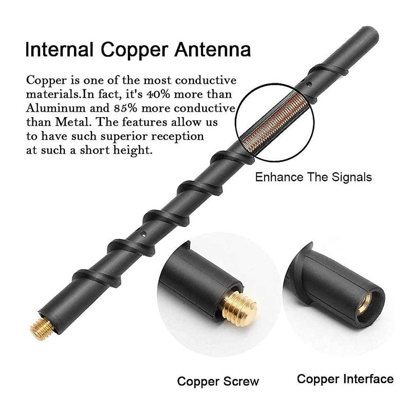 VOFONO هوائي VOFONO بطول 9 بوصة لجيب رانجلر غلادياتور JL JK JT غير محدود سبورت روبكون صحراوي موهافي ويليس 4xe ملحقات رانجلر غلادياتور هوائي راديو السيارة قصير بديل - Image 4